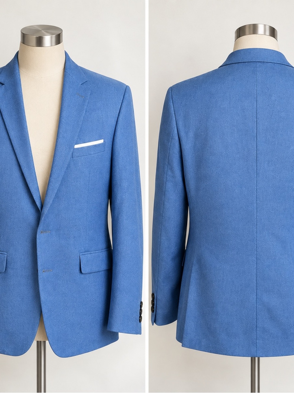 Men's Sky Blue Tailored Sport Coat - Modern Single-Breasted Blazer